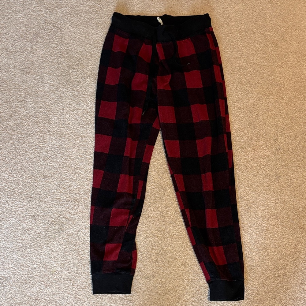 Red and Black Plaid Pajama Pants